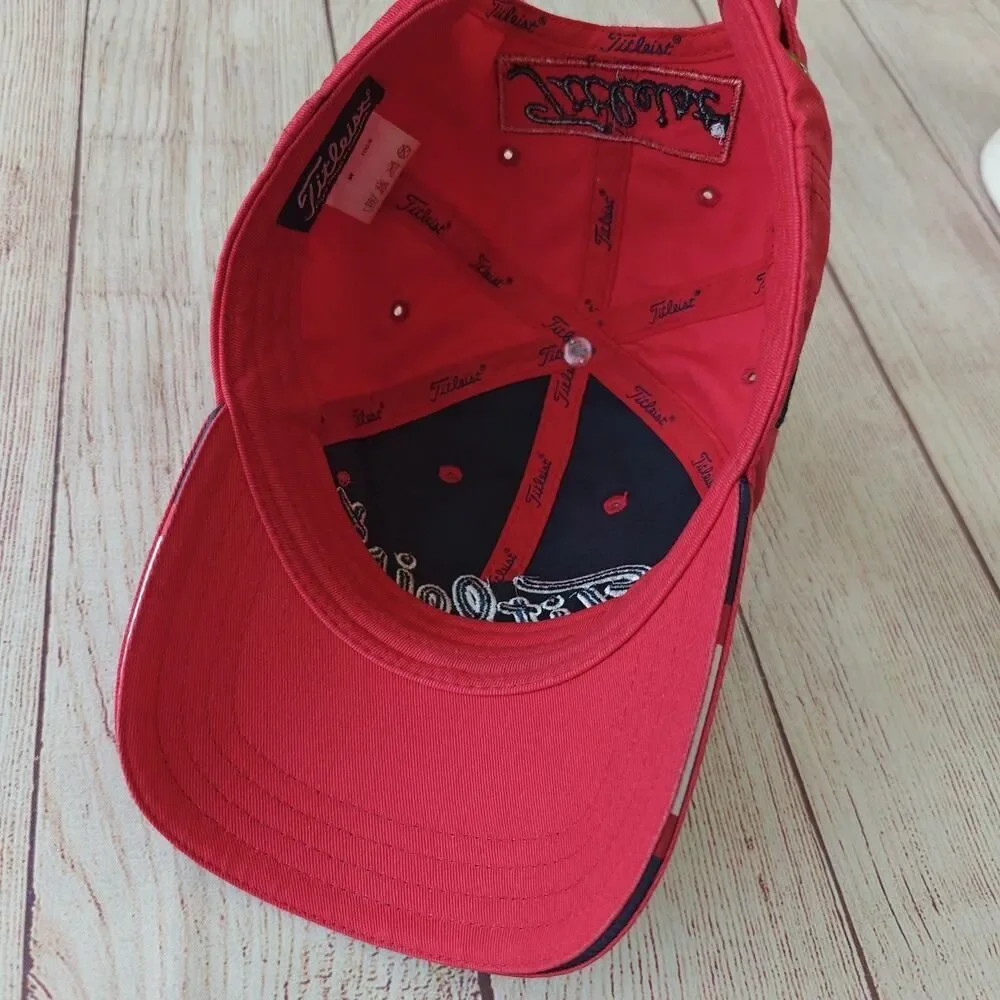 Titleist FJ Pro V1 tour embroidered cotton red golf hat